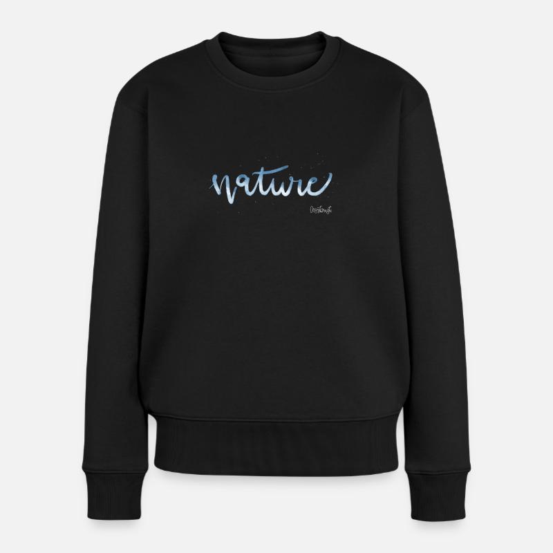 Nature - Frauen Premium Bio Pullover - Schwarz