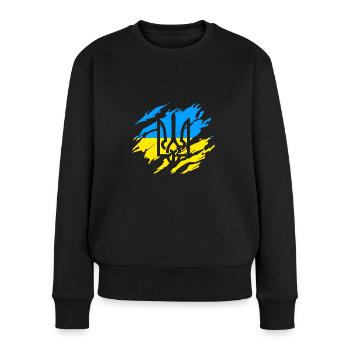 Ukraine Solidarité - Pull Premium bio Femme - noir - Devant - Julia (174cm)