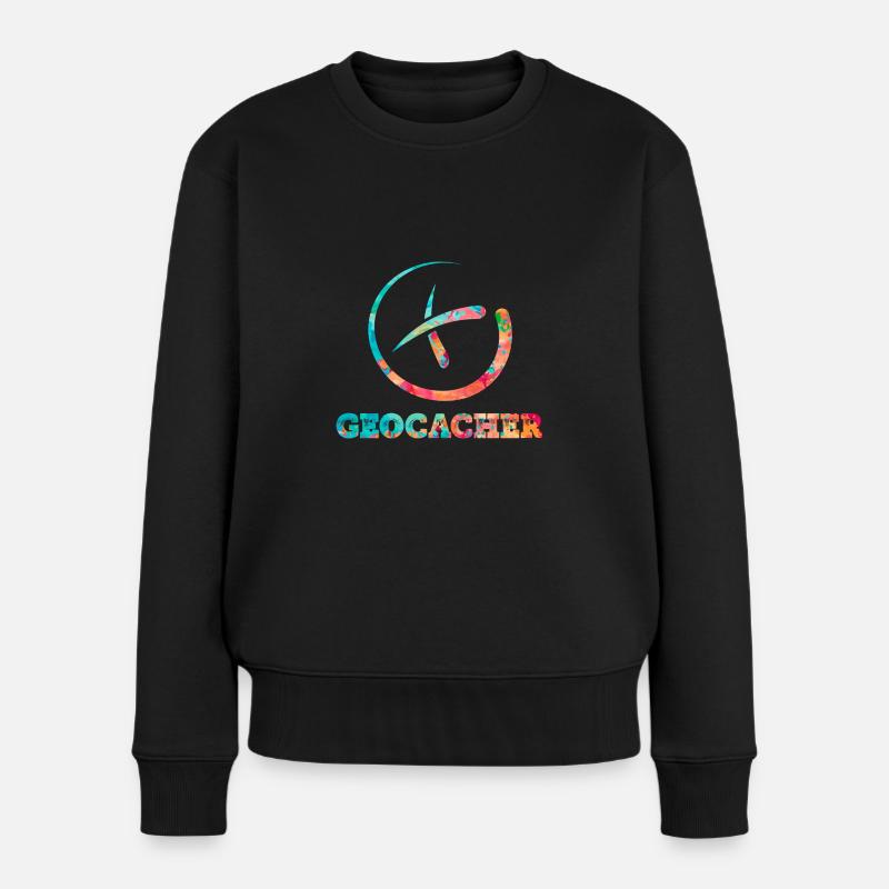 Geocaching - Geocacher - Frauen Premium Bio Pullover - Schwarz