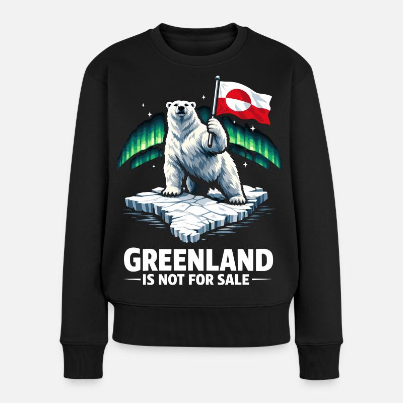 Le Groenland n’est pas à vendre, Drapeau Bear Dic - Pull Premium bio Femme - noir