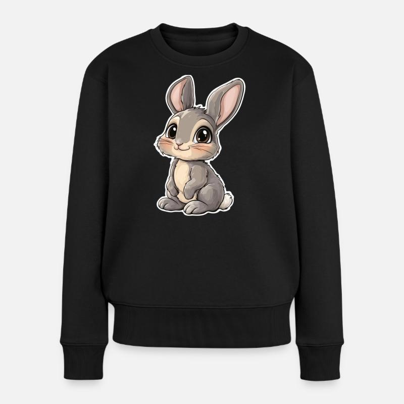 Hase - Frauen Premium Bio Pullover - Schwarz