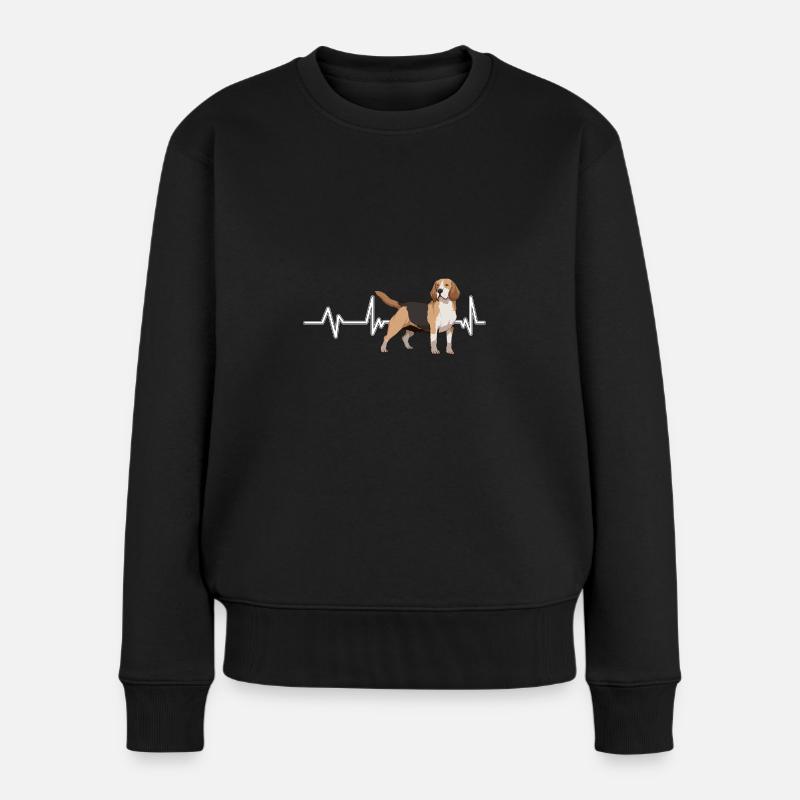 Beagle Heartbeat - Frauen Premium Bio Pullover - Schwarz