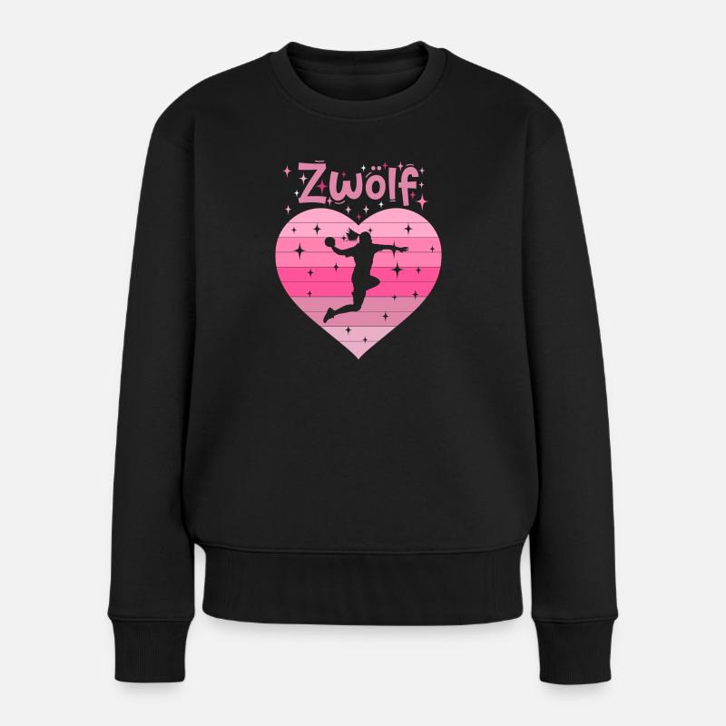 Handballerin 12. Geburtstag - Frauen Premium Bio Pullover - Schwarz