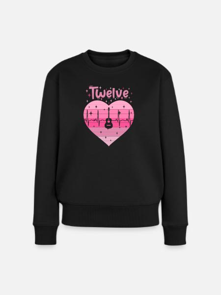 12. Geburstag Gitarre Gitaristin Mädchen Tochter - Frauen Premium Bio Pullover - Schwarz