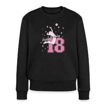 18. Geburtstag Volleyball Volleyballspielerin - Frauen Premium Bio Pullover - Schwarz - Vorne - Julia (174cm)