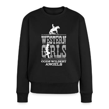 Western Girls - Gods Wildest Angels - Black Shirts - Frauen Premium Bio Pullover - Schwarz - Vorne - Julia (174cm)