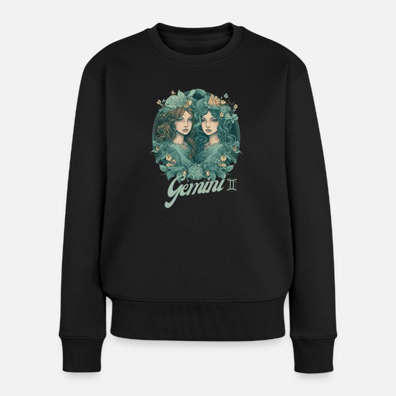 Zwilling Sternzeichen Gemini Horoskop Zwillinge - Frauen Premium Bio Pullover - Schwarz