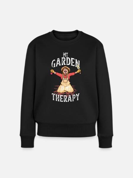 GARDEN THERAPY GARDEN GARDEN GARDENER - Women's Premium Organic Jumper - black