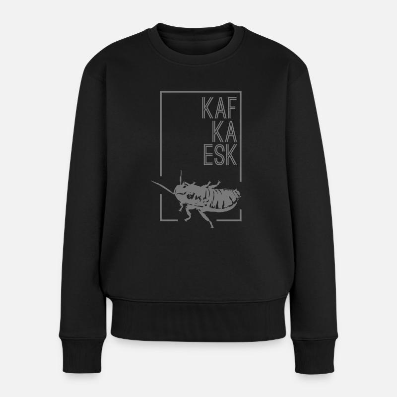 KAFKAESK - Frauen Premium Bio Pullover - Schwarz