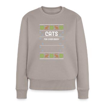 Cats For Everybody - Frauen Premium Bio Pullover - Taupe - Vorne - Julia (174cm)