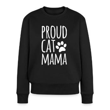 Proud Cat Mama - Women's Premium Organic Jumper - black - Front - Julia (174cm)