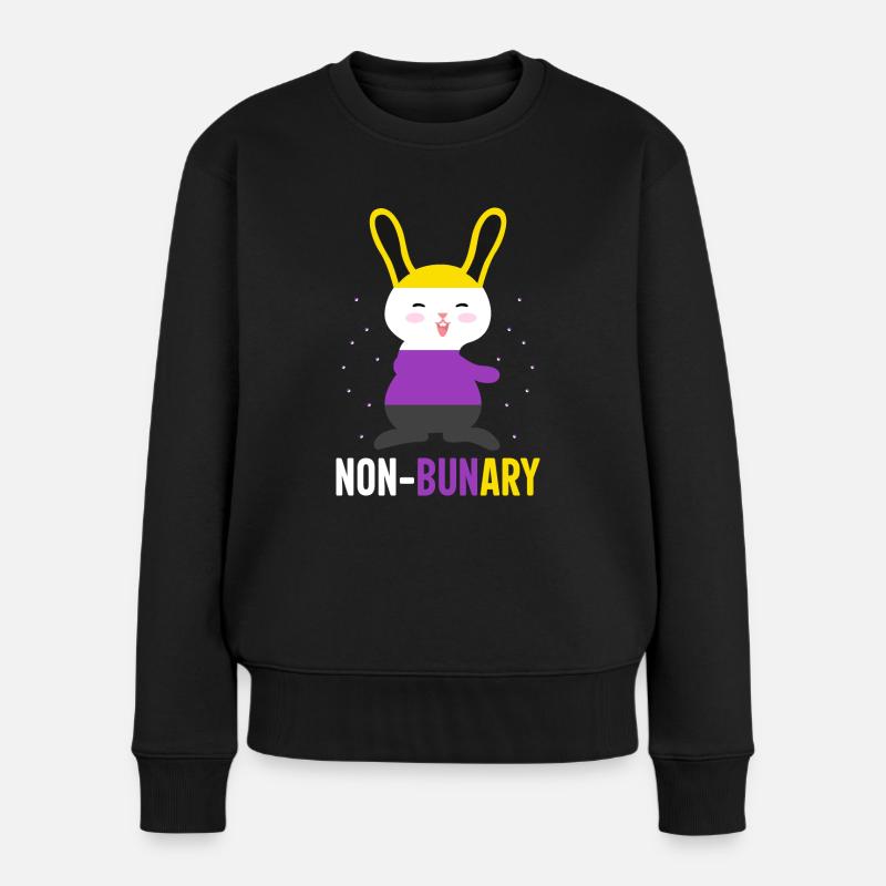 Nie-Bunary Non Binary Genderqueer Pride Flag - Ekologiczna damska bluza Premium - czarny