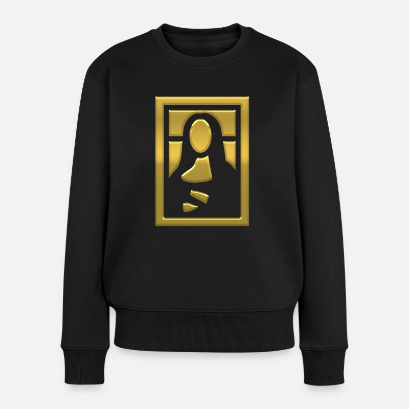 mona lisa spiel - Frauen Premium Bio Pullover - Schwarz