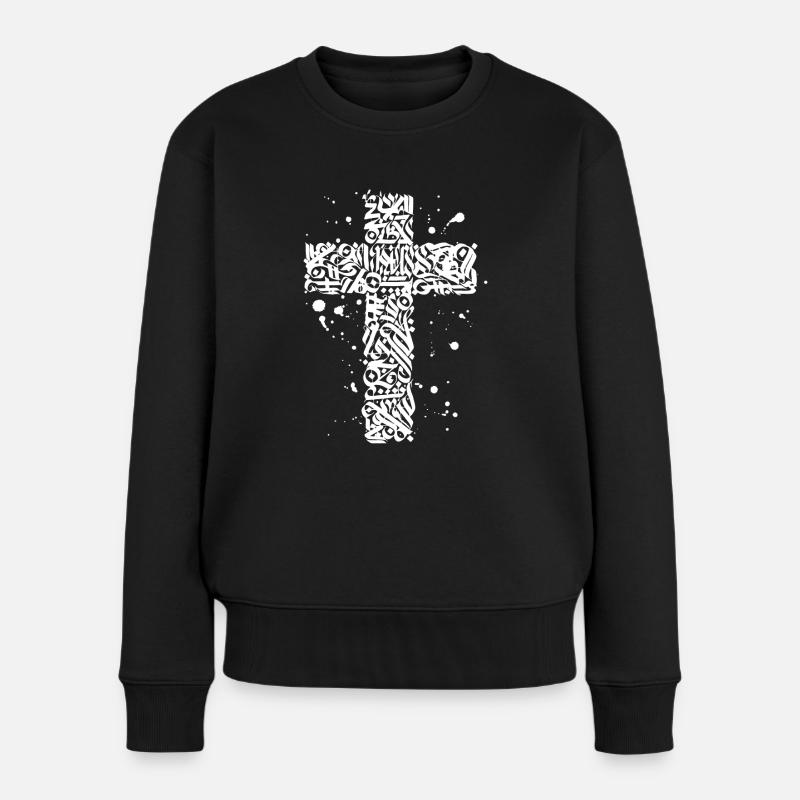 graffiti croix - Pull Premium bio Femme - noir