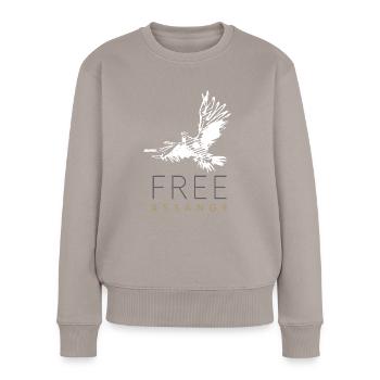 Free Assange Freiheit für Julian Assange Taube - Frauen Premium Bio Pullover - Taupe - Vorne - Julia (174cm)