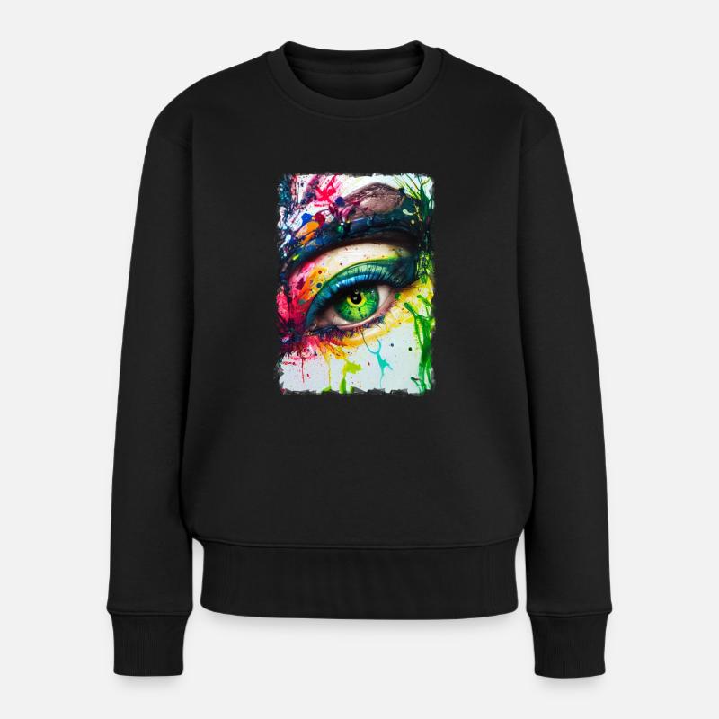 Iris - Frauen Premium Bio Pullover - Schwarz