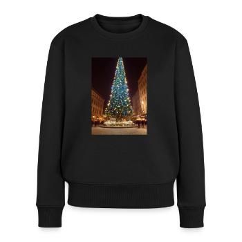 Hoher Weihnachtsbaum - Frauen Premium Bio Pullover - Schwarz - Vorne - Julia (174cm)