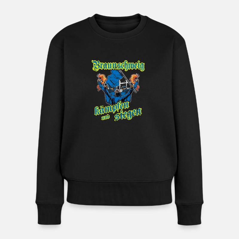 Braunschweig kämpfen und siegen - Frauen Premium Bio Pullover - Schwarz