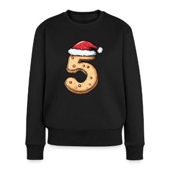 5 Number Christmas Cookie - Women's Premium Organic Jumper - black - Front - Julia (174cm)