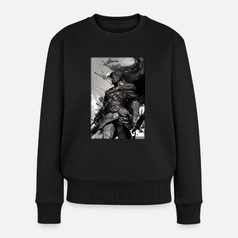 Warrior Sword Vintage Noir Blanc 3 - Pull Premium bio Femme - noir