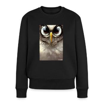 Eule Sonnenbrille Wildtier Vogel Waldtier Wald - Frauen Premium Bio Pullover - Schwarz - Vorne - Julia (174cm)