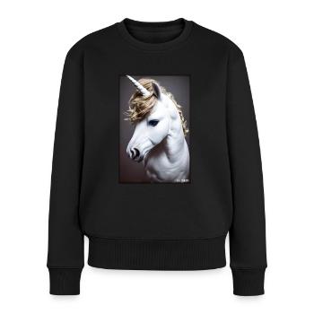 Licorne Arc-en-ciel Magie Conte de fées Animal mythique - Pull Premium bio Femme - noir - Devant - Julia (174cm)