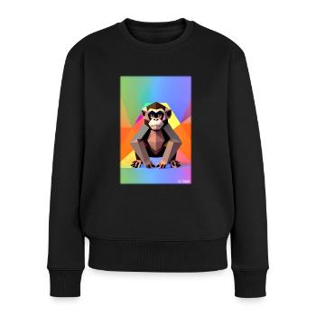 Affe Polygon Tiere Wildnis Zoo Afrika Safari - Frauen Premium Bio Pullover - Schwarz - Vorne - Julia (174cm)