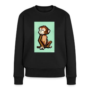 Affe Polygon Tiere Wildnis Zoo Afrika Safari - Frauen Premium Bio Pullover - Schwarz - Vorne - Julia (174cm)