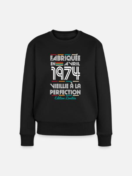 50-jähriges Jubiläum - Hergestellt im April 1974 - Frauen Premium Bio Pullover - Schwarz