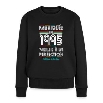 Anniversaire 30 ans - Fabriquée en 1995 - Pull Premium bio Femme - noir - Devant - Julia (174cm)