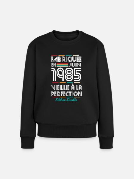 40-jähriges Jubiläum - Hergestellt im Juni 1985 - Frauen Premium Bio Pullover - Schwarz