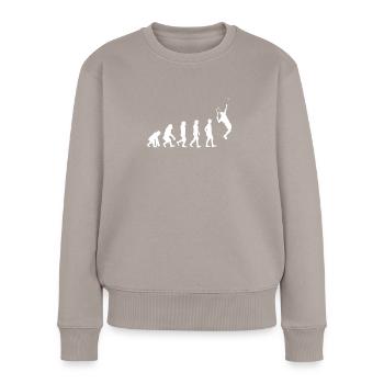 TENNIS Evolution - Frauen Premium Bio Pullover - Taupe - Vorne - Julia (174cm)