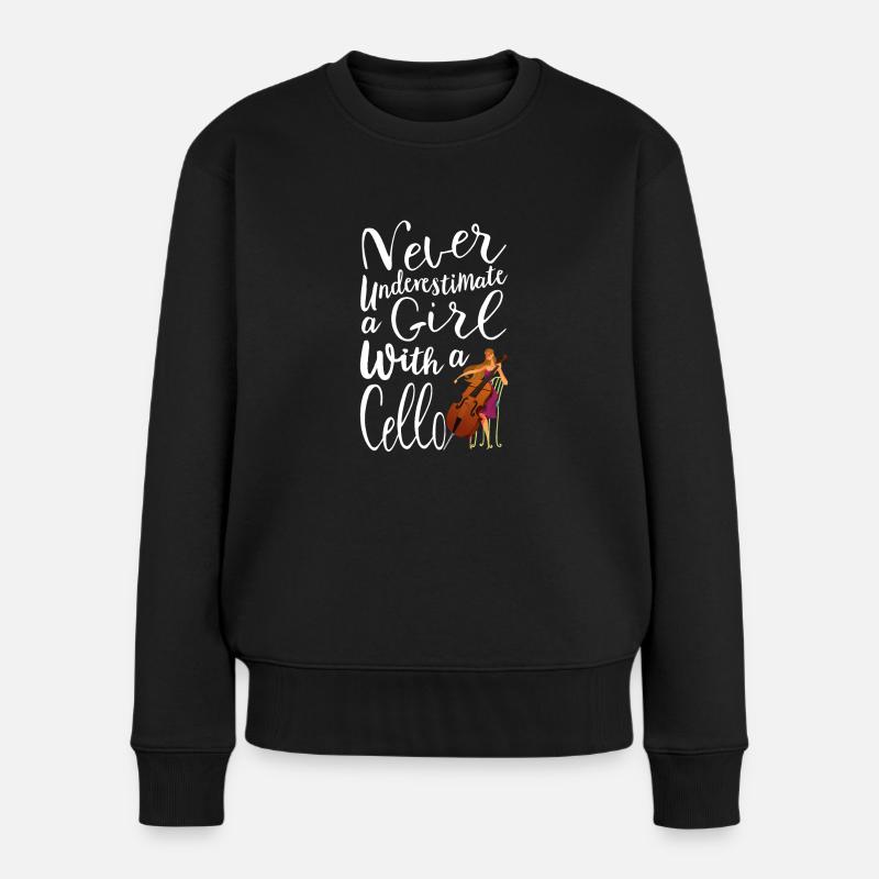 Ne jamais sous-estimer une fille avec un cadeau cool cello - Pull Premium bio Femme - noir