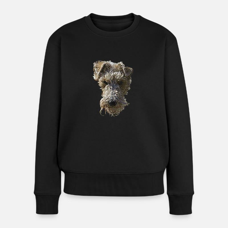 Foxterrier Gesicht - Frauen Premium Bio Pullover - Schwarz