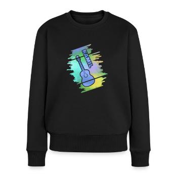 Guitar Kamil - Frauen Premium Bio Pullover - Schwarz - Vorne - Julia (174cm)