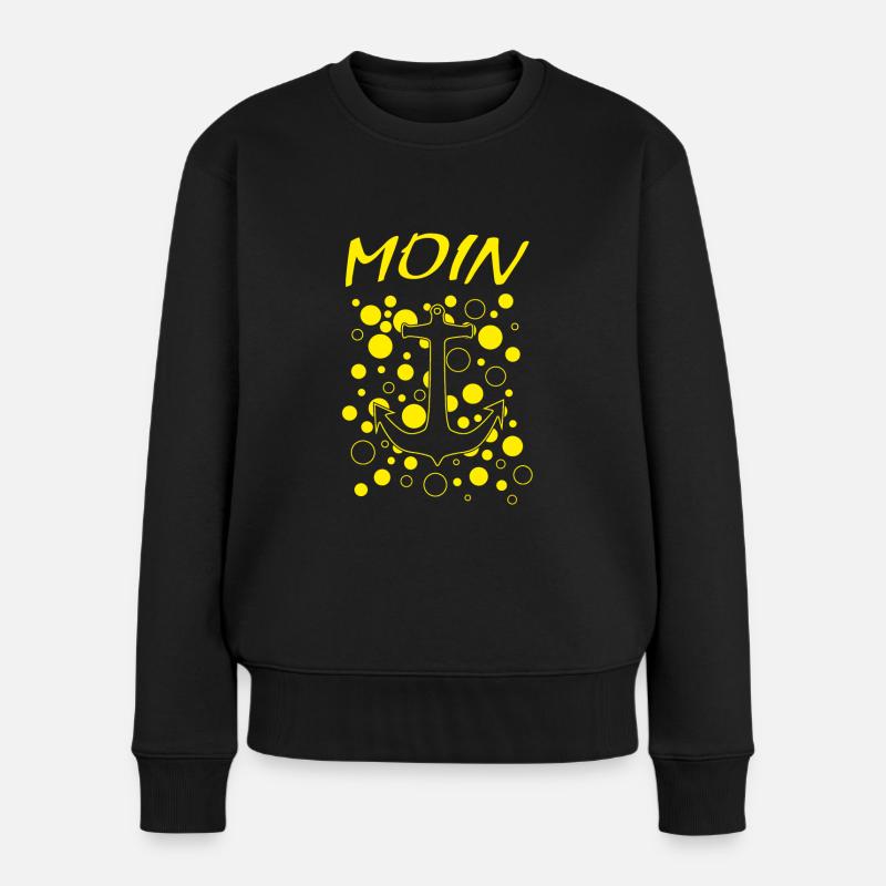 moin moin - Frauen Premium Bio Pullover - Schwarz