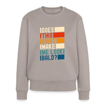 Frisur Kahl Mann Haarschnitt - Frauen Premium Bio Pullover - Taupe - Vorne - Julia (174cm)