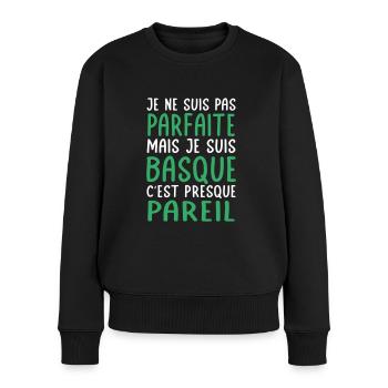 Je ne suis pas parfaite mais je suis Basque - Pull Premium bio Femme - noir - Devant - Julia (174cm)