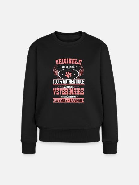 Authentique et véritable vétérinaire - Originale - Pull Premium bio Femme - noir