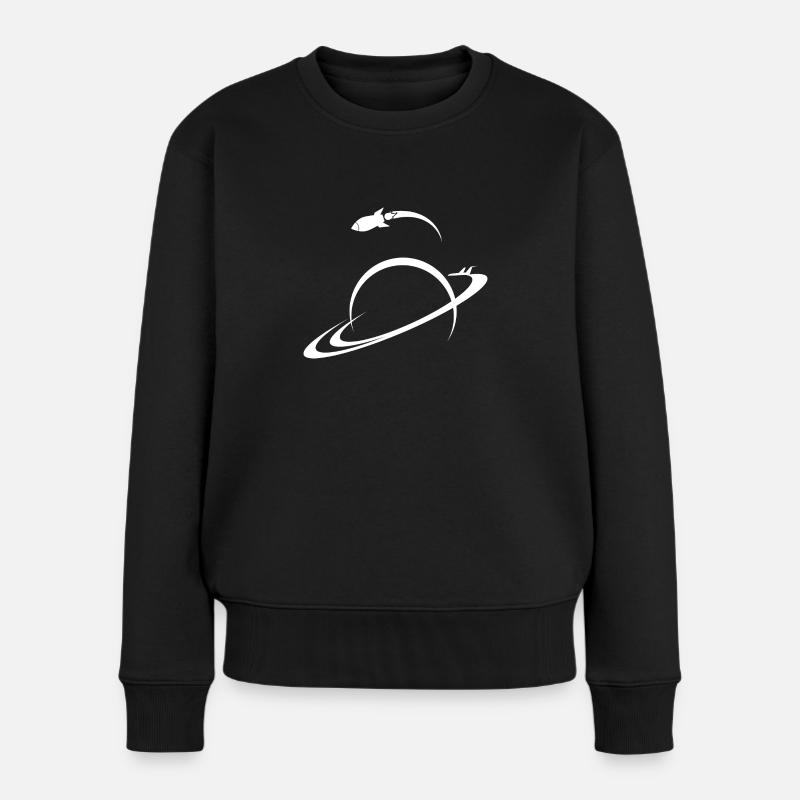 Space Ship Planet Earth Saturn Universe Shuttle - Women's Premium Organic Jumper - black