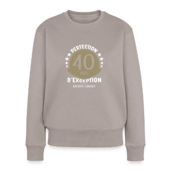 40 ans anniversaire - Pull Premium bio Femme - taupe - Devant - Julia (174cm)