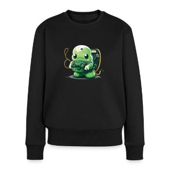 fantôme - Pull Premium bio Femme - noir - Devant - Julia (174cm)
