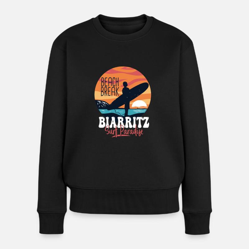 Surf Biarritz spot surf pour surfeur - Pull Premium bio Femme - noir