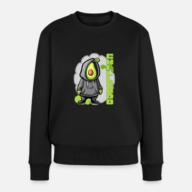 Chillcado - Avocat avec sweat à capuche - Pull Premium bio Femme - noir