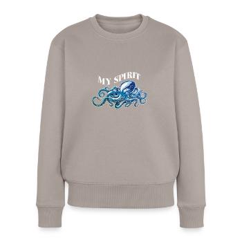 Pieuvre poulpe de la pieuvre des eaux profondes - Pull Premium bio Femme - taupe - Devant - Julia (174cm)