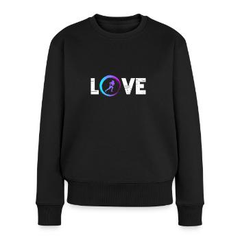 Sporty Hobby Leidenschaft Rugby - Frauen Premium Bio Pullover - Schwarz - Vorne - Julia (174cm)