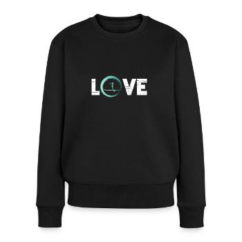 Sporty Hobby Leidenschaft Stand Up Paddle - Frauen Premium Bio Pullover - Schwarz - Vorne - Julia (174cm)