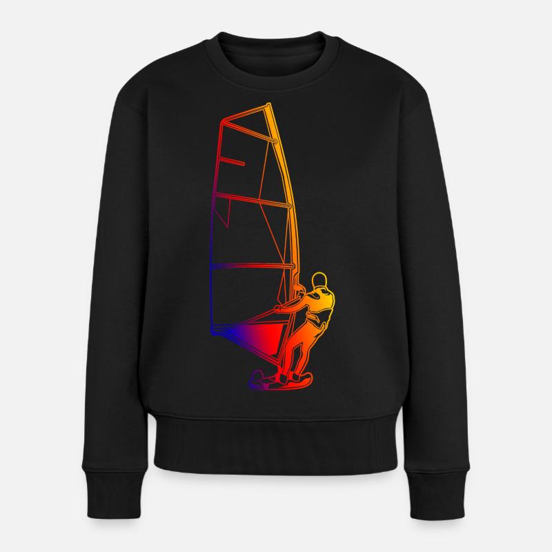 Windsurfer rétro - Pull Premium bio Femme - noir