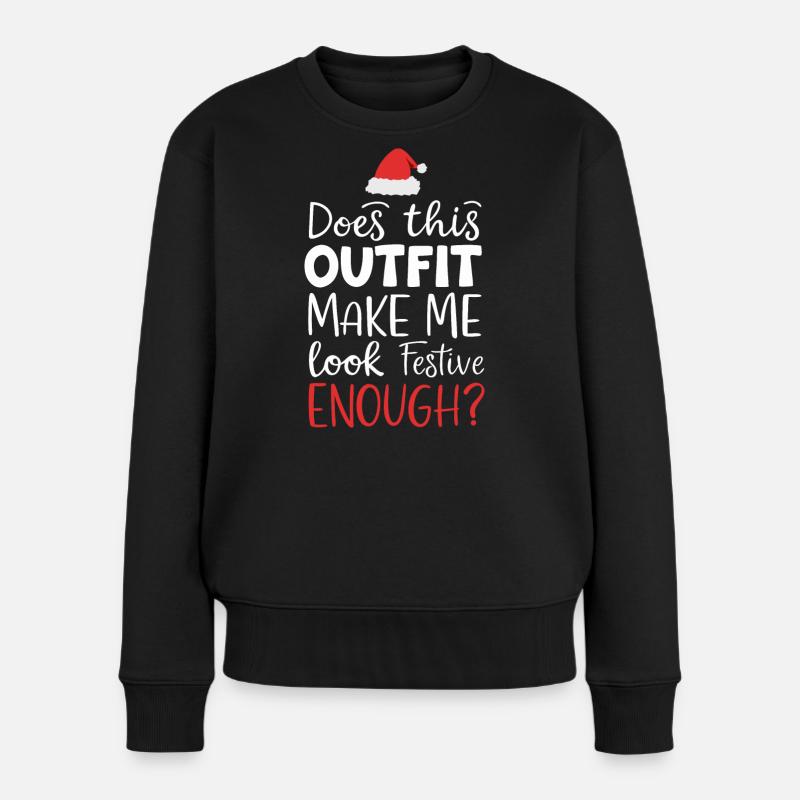 Festliches Weihnachts- Outfit - Frauen Premium Bio Pullover - Schwarz