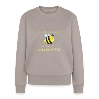 Hummel Dick Lustig - Frauen Premium Bio Pullover - Taupe - Vorne - Julia (174cm)